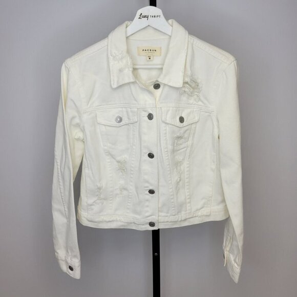 Pacsun Distressed  Denim Jacket - Picture 1 of 8